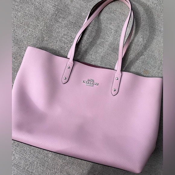Coach blossom pink town tote bag purse shoulder bag - Picture 4 of 9
